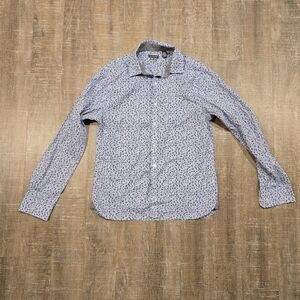 Van Heusen Men's Blue Patterned Shirt Medium